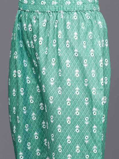 Dhiyona VA Women's Floral Printed Regular Kurta with Trousers