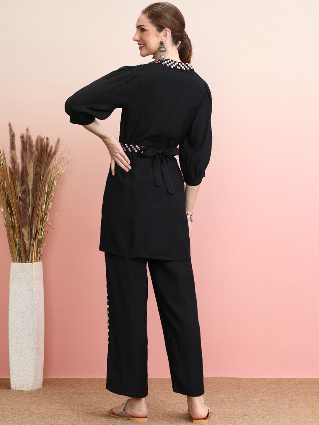 Dhiyona IE Embroidered Top and Trousers Co-Ords