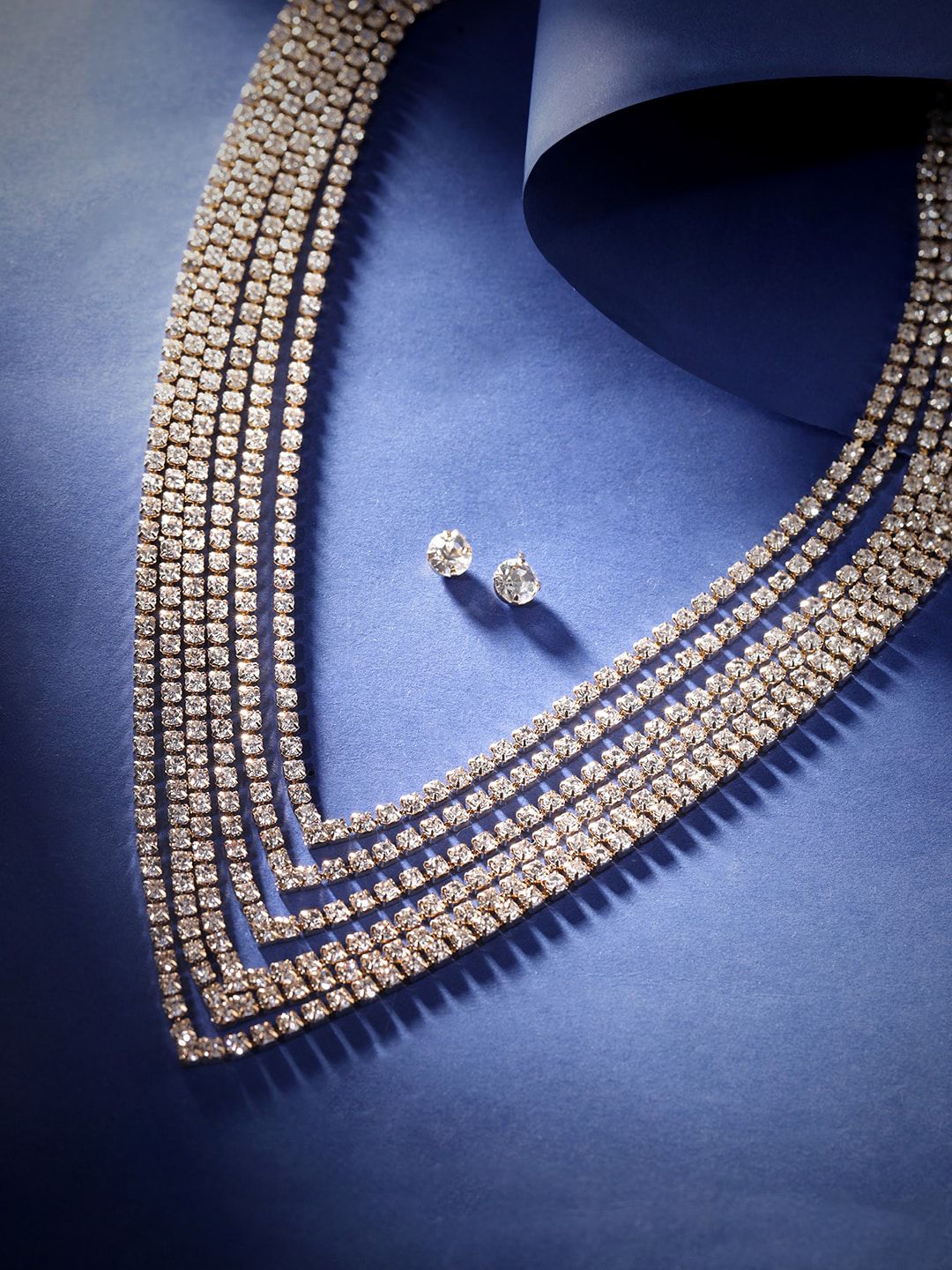 Dhiyona RJ Women's Gold-Plated Zircon-studded Jewellery Set