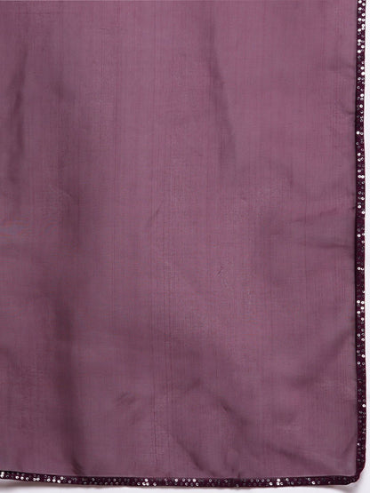 Dhiyona IE Women Purple Sequinned Kurta with Palazzos & With Dupatta