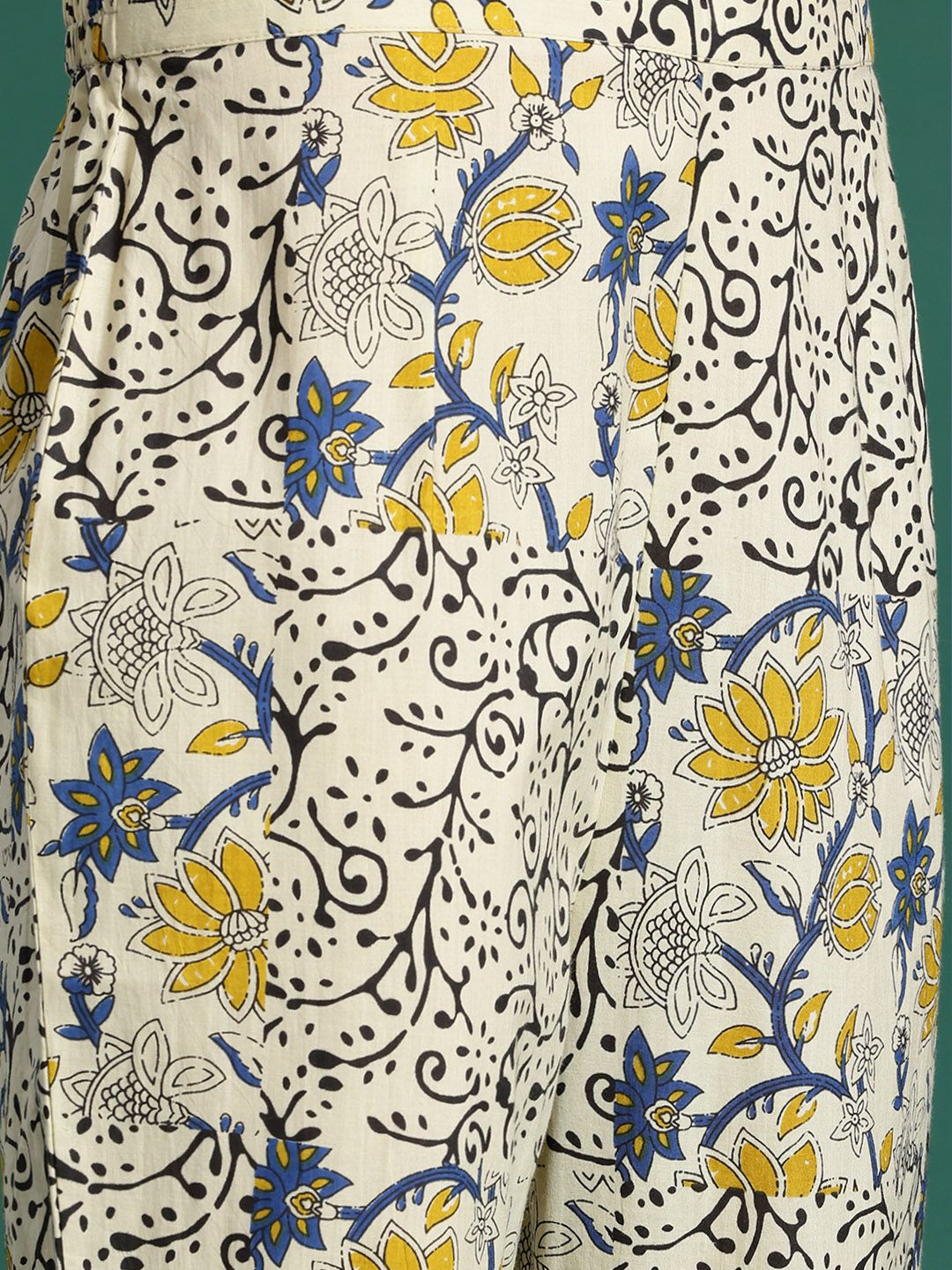 Dhiyona IE Floral Printed Pure Cotton Kurta with Trousers & With Dupatta