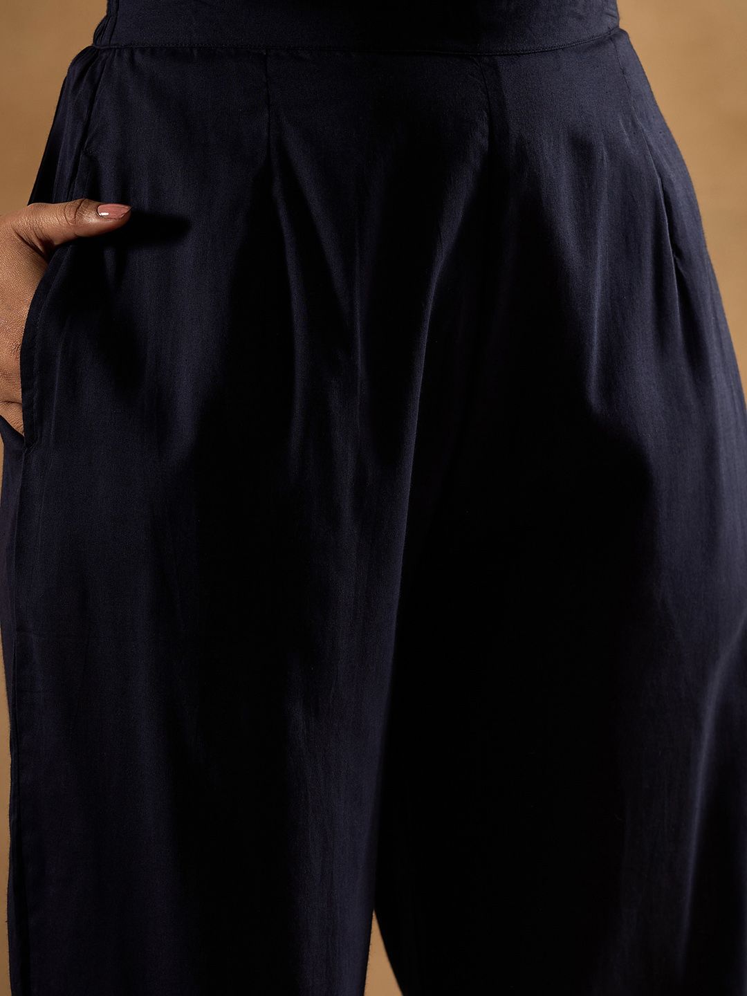 Dhiyona IE Women Ethnic Motifs Embroidered Panelled Mirror Work Pure Cotton Kurta