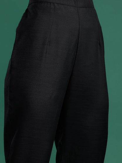 Ethnic Motifs Embroidered Angrakha Kurta with Trousers & Dupatta