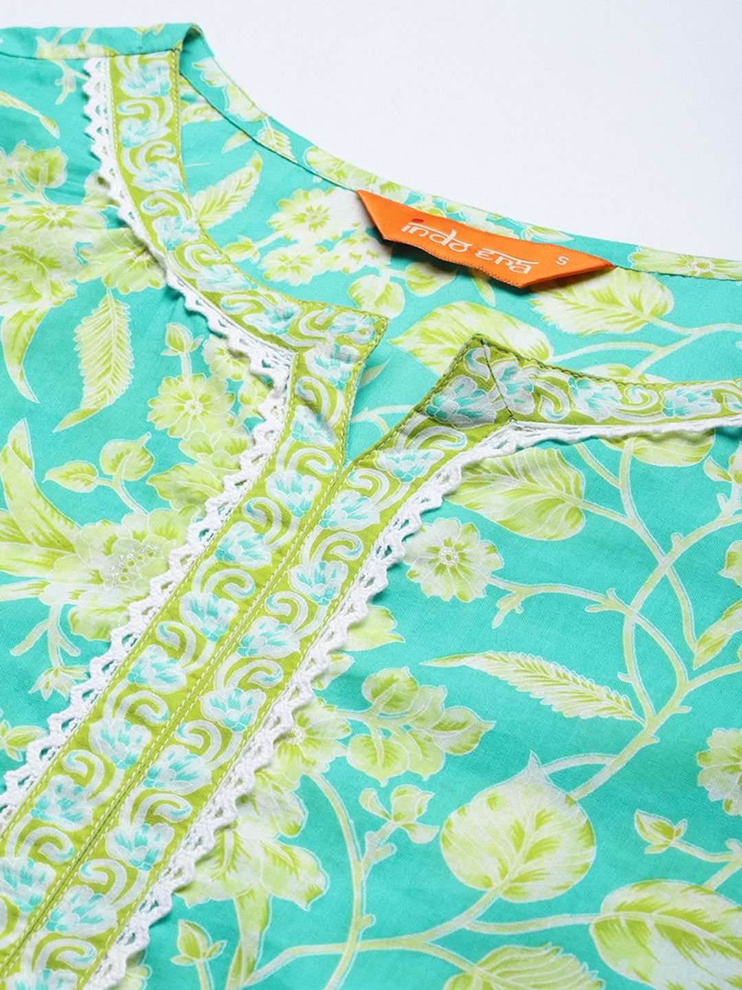 Dhiyona IE Floral Printed Pure Cotton Kurta with Trousers & With Dupatta