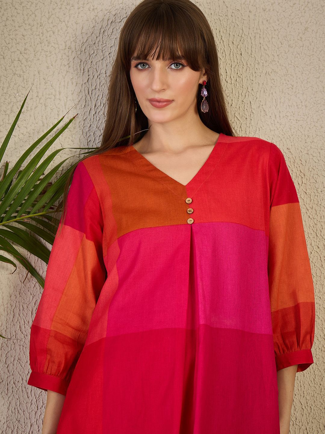 Dhiyona IE Women's Adults-Women Colourblocked A-Line Kurta with Trousers