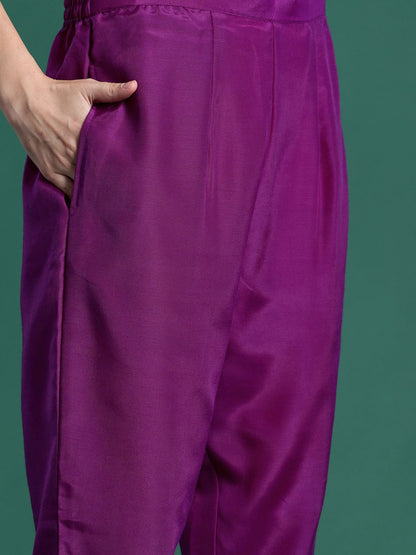 Dhiyona IE Embroidered Regular Kurta With Trousers & Dupatta