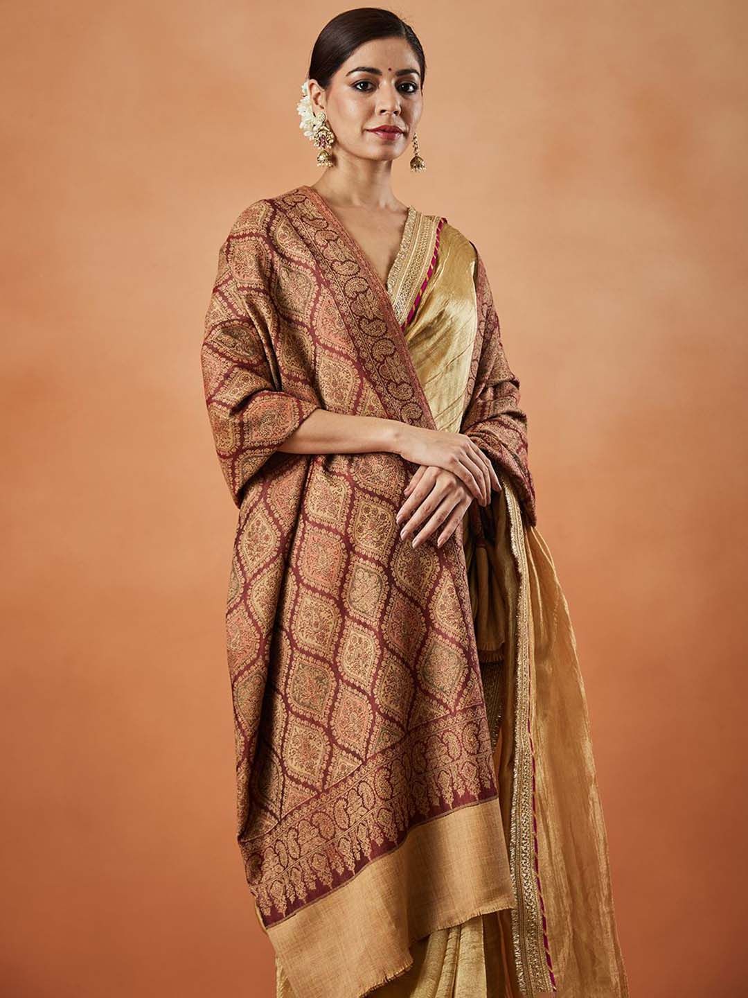 Dhiyona PA Shabnam Paisley Woven Design Jamawar Shawl