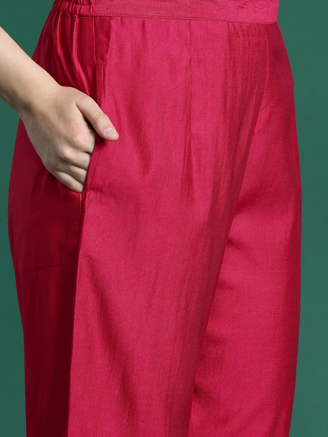 Dhiyona IE Women Ethnic Motifs Embroidered Regular Sequinned Liva Kurta with Trousers & With Dupatta