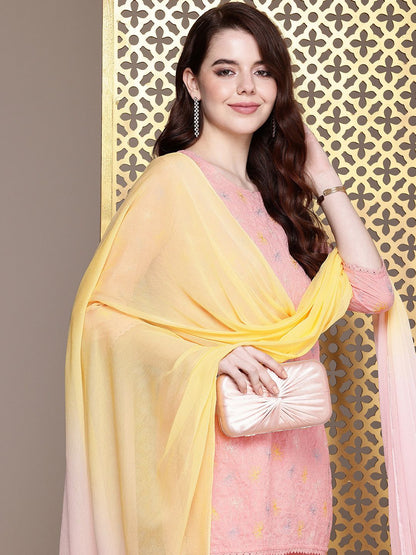 Dhiyona PD Women Women Ethnic Motifs Embroidered Jashn Kurti with Sharara & Dupatta