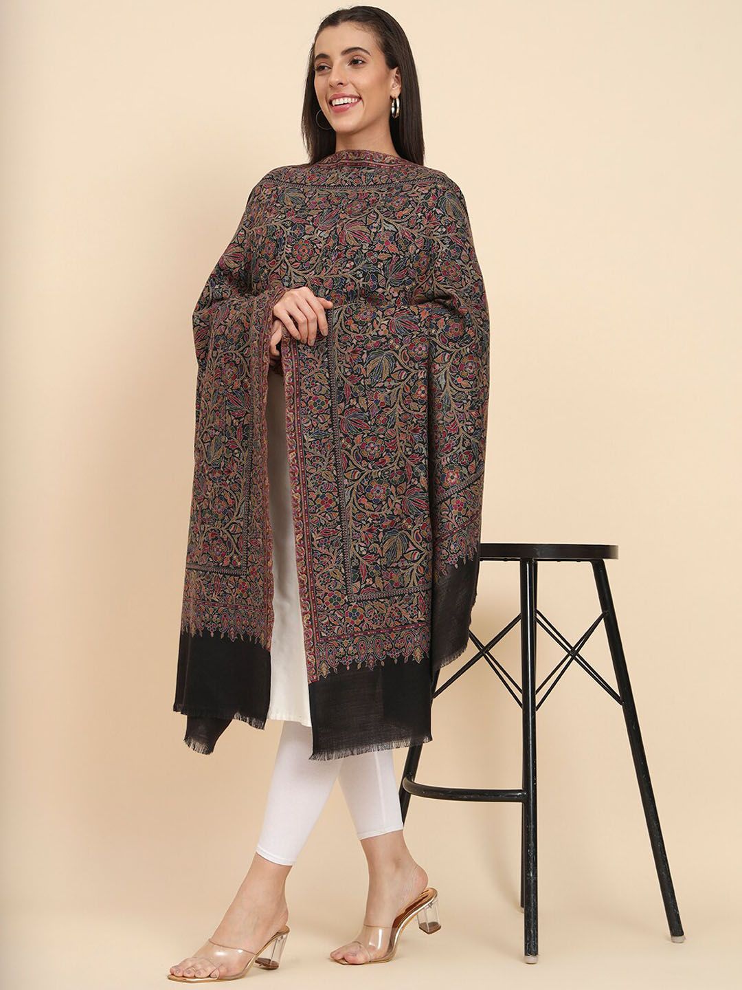 Dhiyona PA Floral Kaani Woven Design Shawl