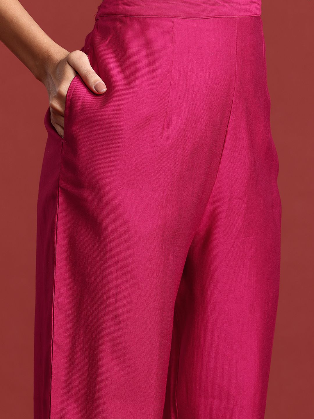 Women Ethnic Motifs Embroidered Regular Sequinned Liva Kurta with Trousers & With Dupatta