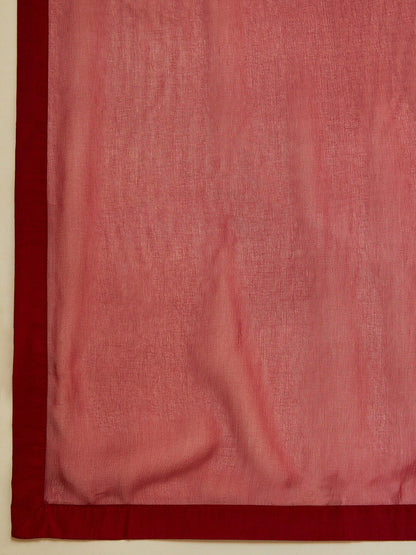 Dhiyona SO Women's Red Ethnic Motifs Yoke Design Beads and Stones Georgette Kurta With Salwar & Dupatta