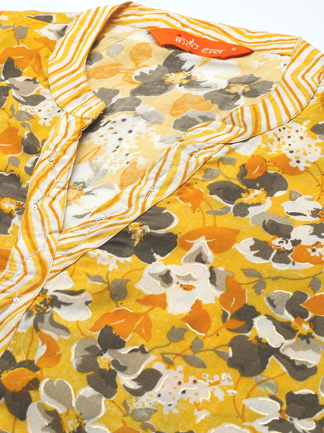 Floral Printed Regular Pure Cotton Kurta with Trousers & Dupatta