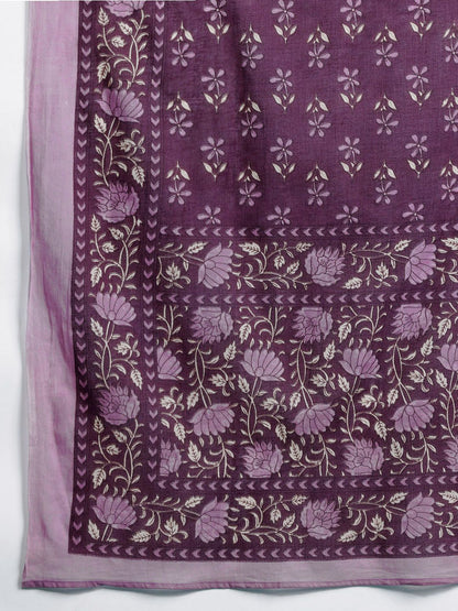 Dhiyona IE Floral Yoke Design Gotta Patti Pure Cotton Kurta With Salwar & Dupatta