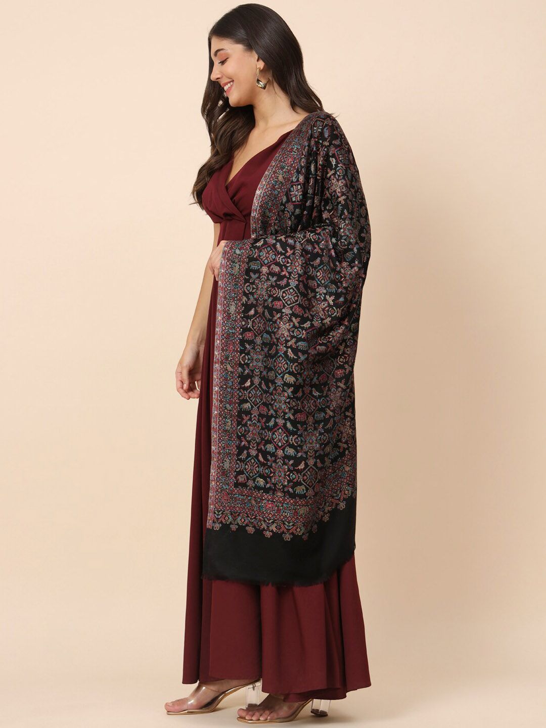 Dhiyona PA Ethnic Motifs Woven Design Modal Shawl