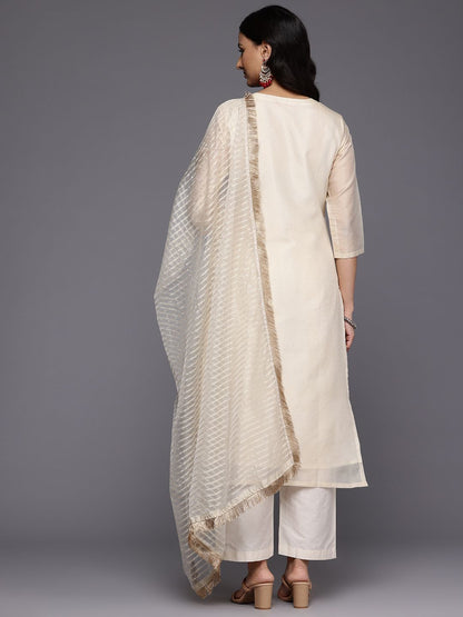 Dhiyona VA Women'sEthnic Motifs Embroidered Kurta with Trousers & With Dupatta