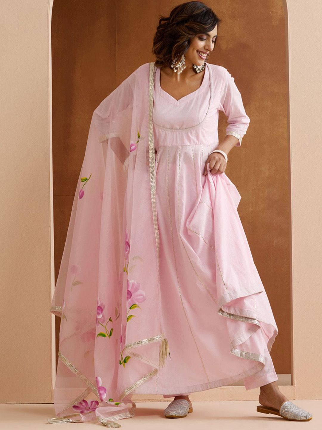 Dhiyona IS Women's Women Printed Regular Kurta with Trousers & With Dupatta