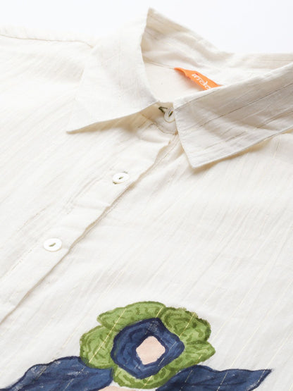 Women Floral Printed Pure Cotton Kurti with Trousers