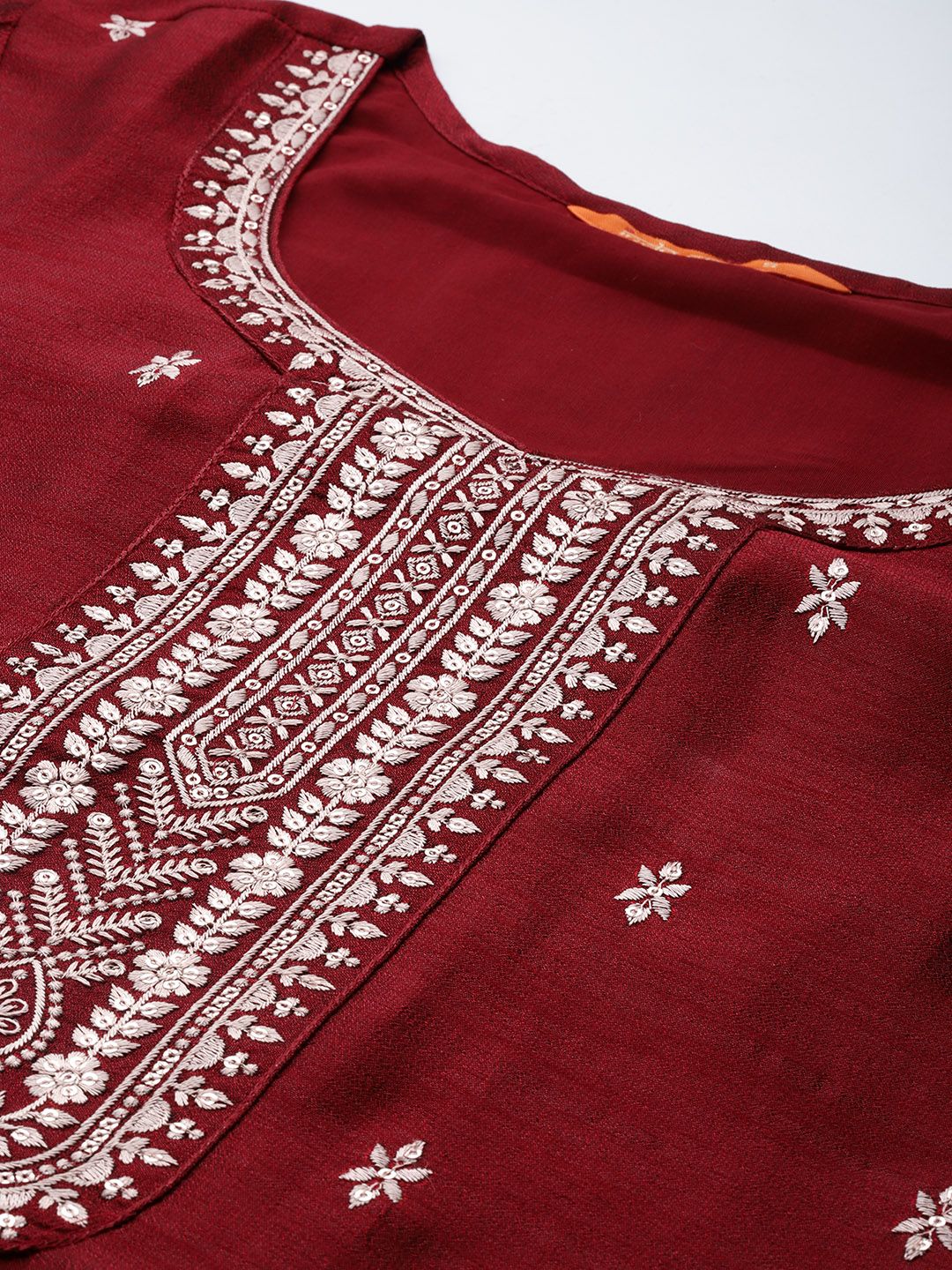 Floral Embroidered Sequinned Kurta with Trousers & With Dupatta