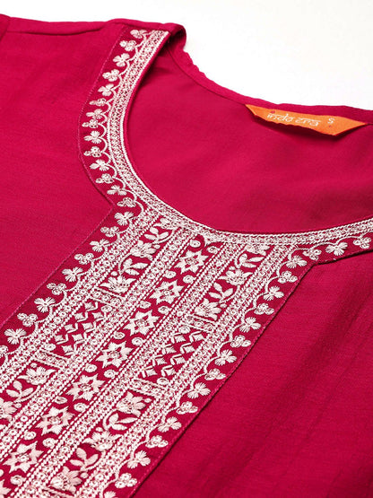 Ethnic Motifs Embroidered Sequinned Kurta With Trousers & Dupatta