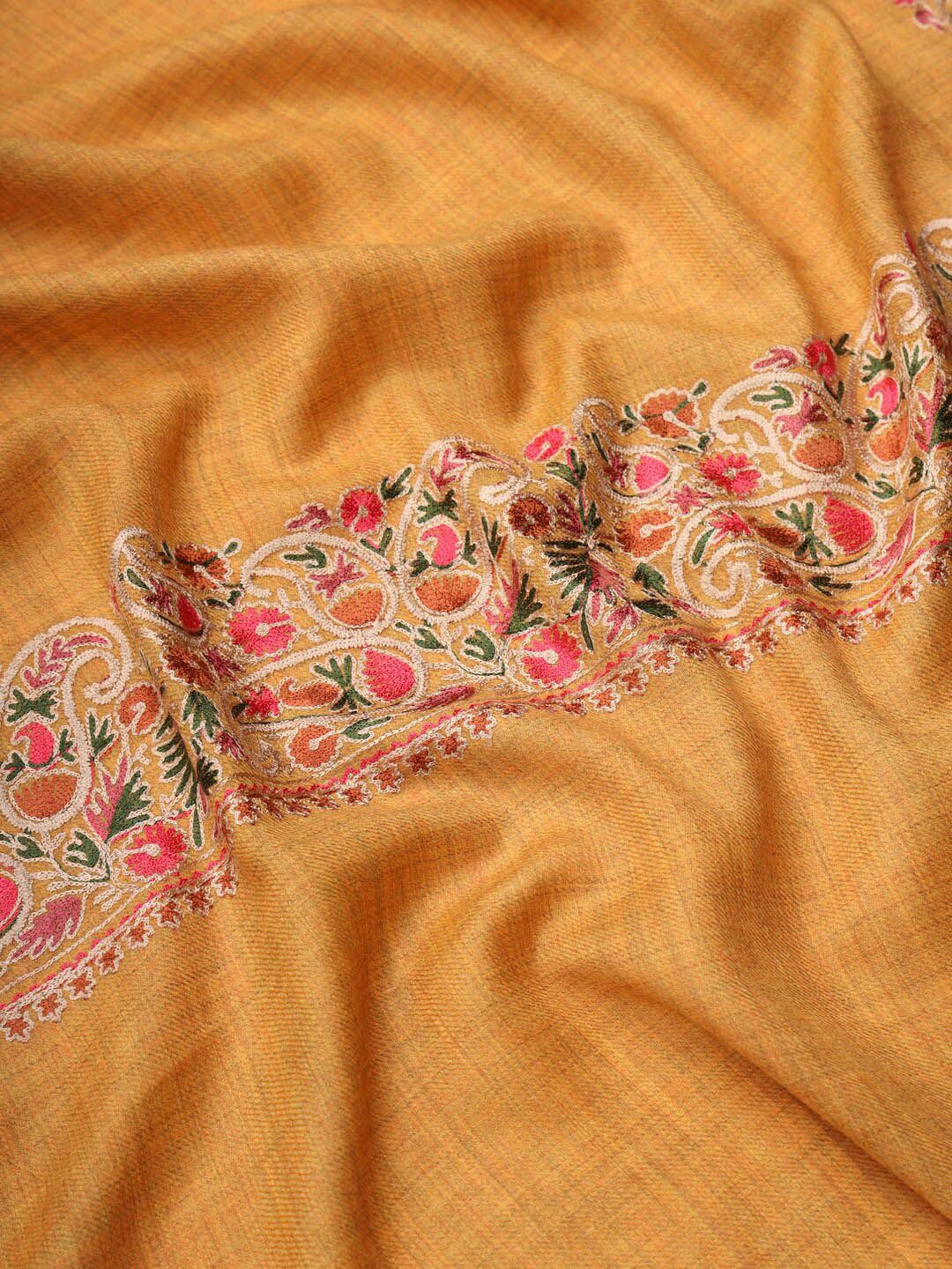 Dhiyona PA Floral Embroidered Pure Wool Shawl