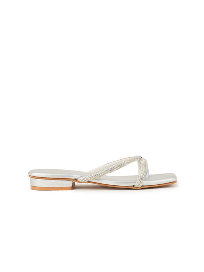 Dhiyona AK Women Embellished Square Toe Party Block Sandals