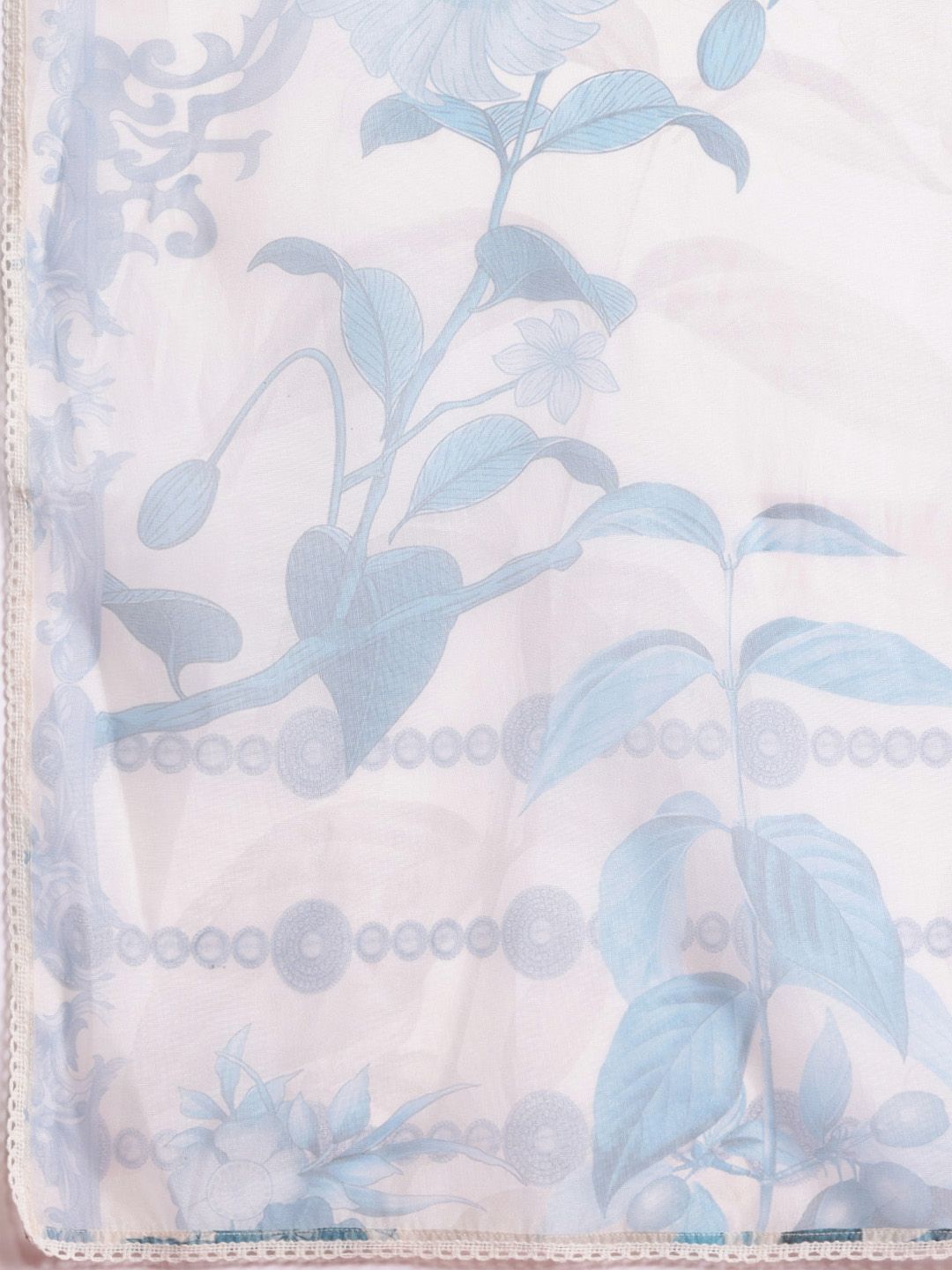 Dhiyona IE Floral Embroidered Lace Detailed Layered Kurta & Trousers With Dupatta