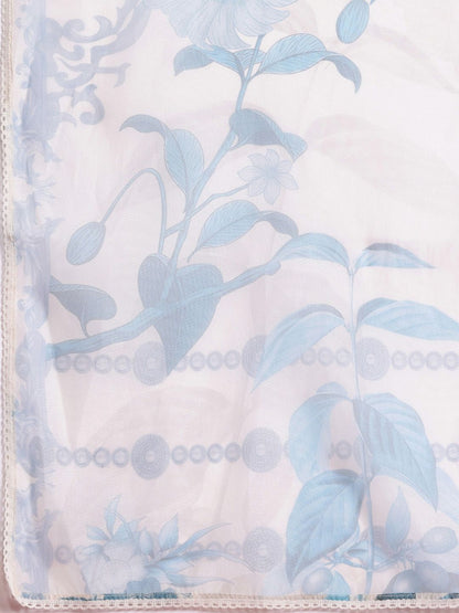 Dhiyona IE Floral Embroidered Lace Detailed Layered Kurta & Trousers With Dupatta