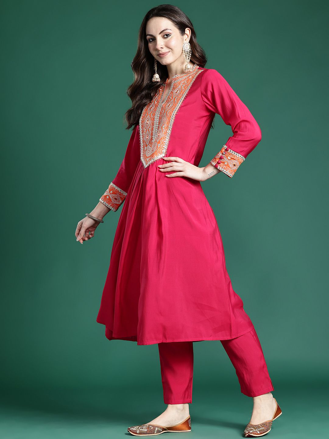 Ethnic Motifs Embroidered Kurta with Trousers