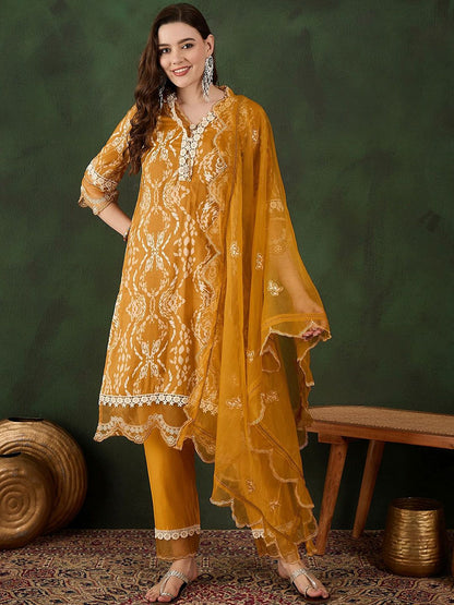 Dhiyona SN Women's Embroidered Kurta & Trouser With Dupatta