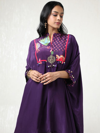 Dhiyona SO Women's Women Sequinned Silk Crepe Kurta with Trousers