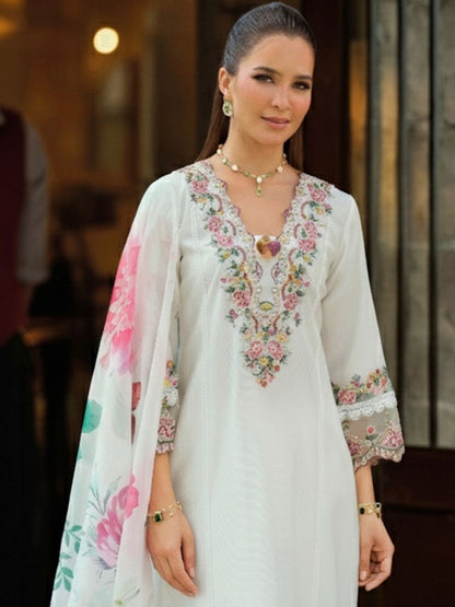 Women Floral Embroidered Regular Thread Work Kurta with Trousers & With Dupatta