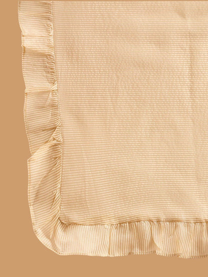 Ethnic Motifs Yoke Design Straight Thread Work Liva Kurta with Palazzos & Dupatta