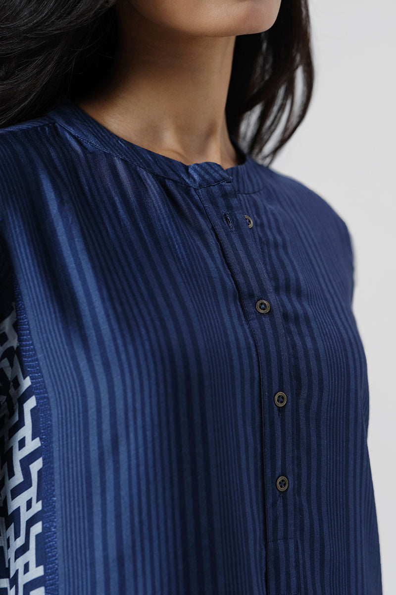 Women's Vintage Indigo Bemberg Silk Co-ord Set