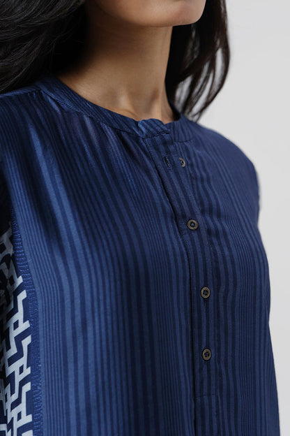 Women's Vintage Indigo Bemberg Silk Co-ord Set