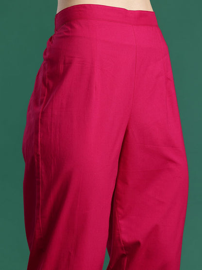 Floral Printed Pure Cotton Kurta with Trousers & Dupatta