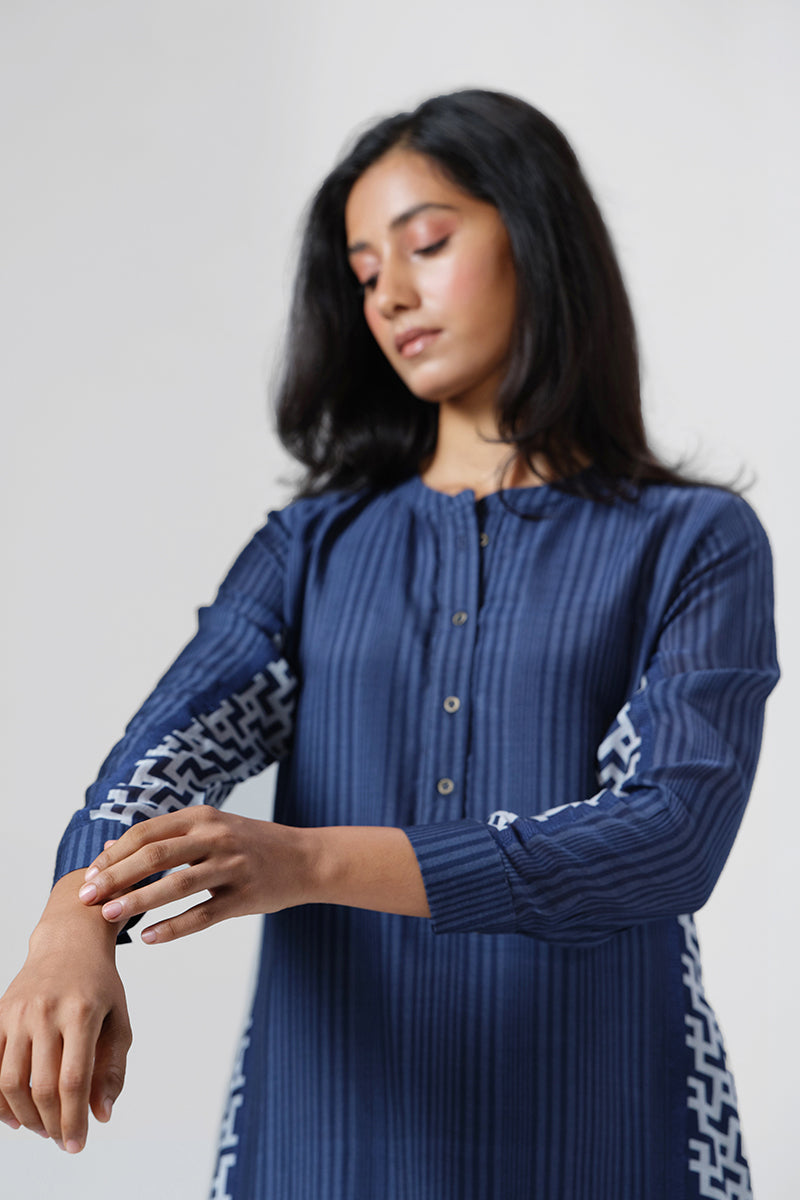 Women's Vintage Indigo Bemberg Silk Co-ord Set