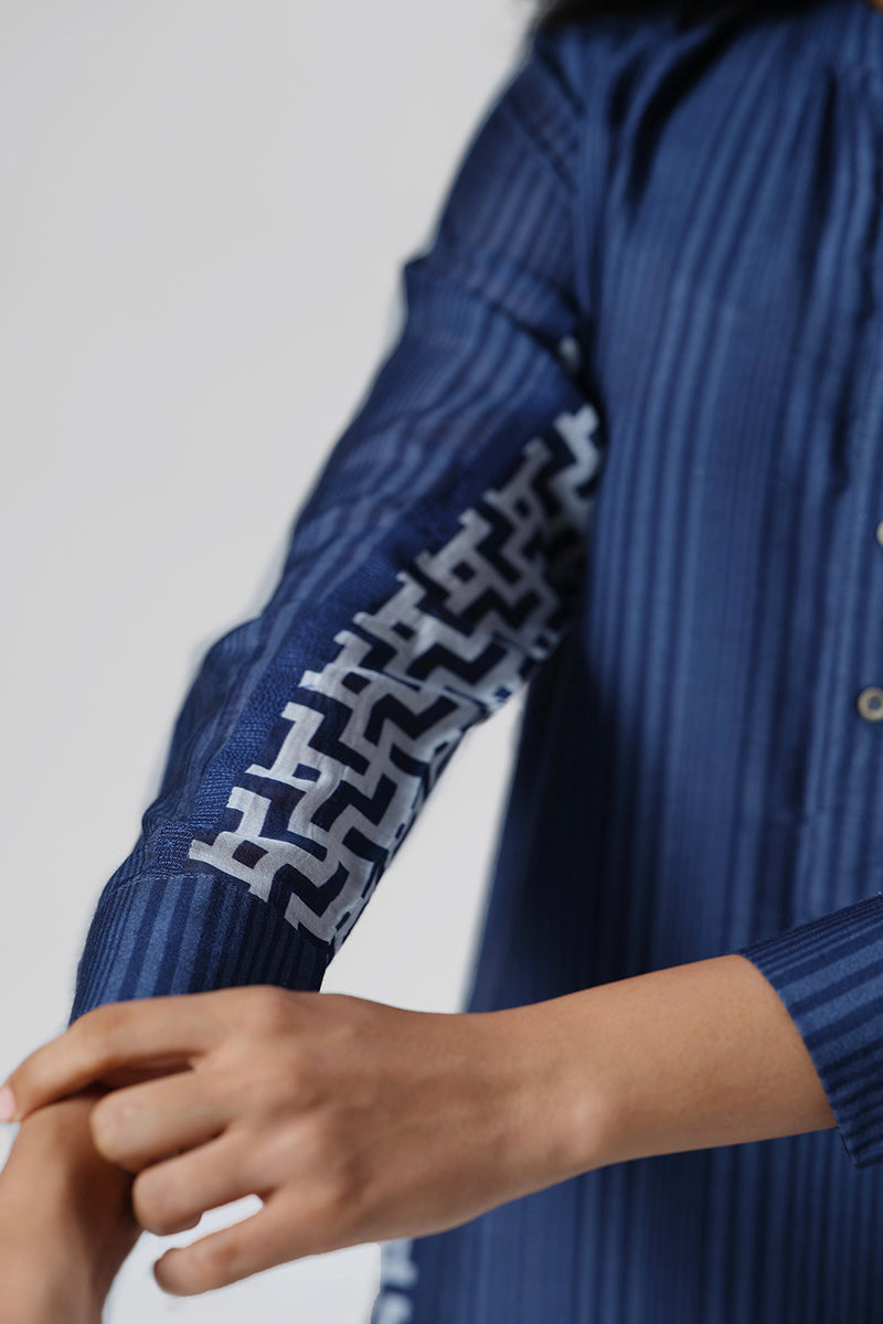 Women's Vintage Indigo Bemberg Silk Co-ord Set