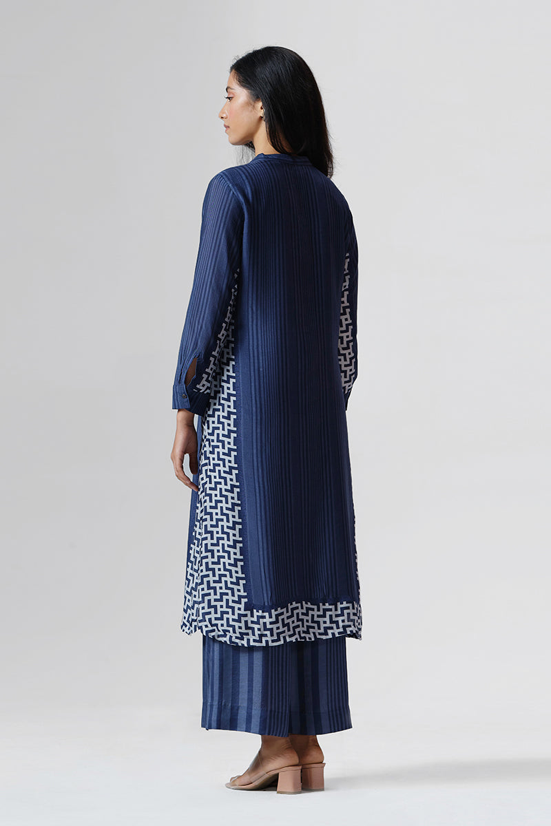 Women's Vintage Indigo Bemberg Silk Co-ord Set