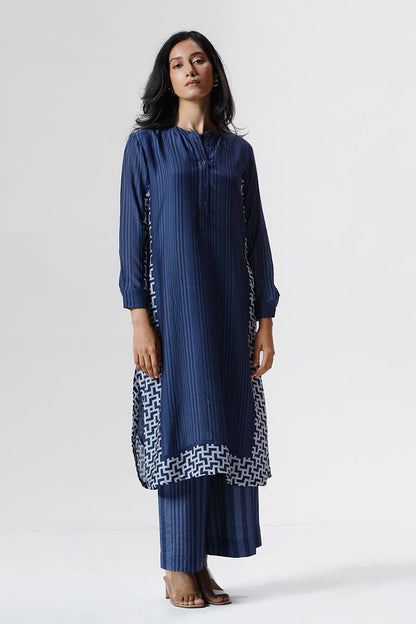 Women's Vintage Indigo Bemberg Silk Co-ord Set