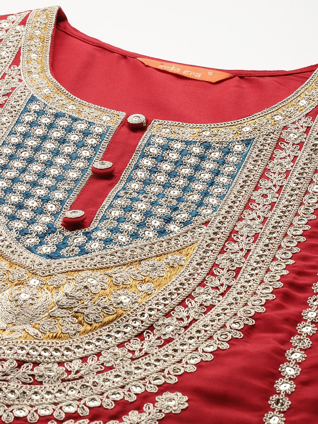 Ethnic Motifs Embroidered Kurta with Trousers & With Dupatta