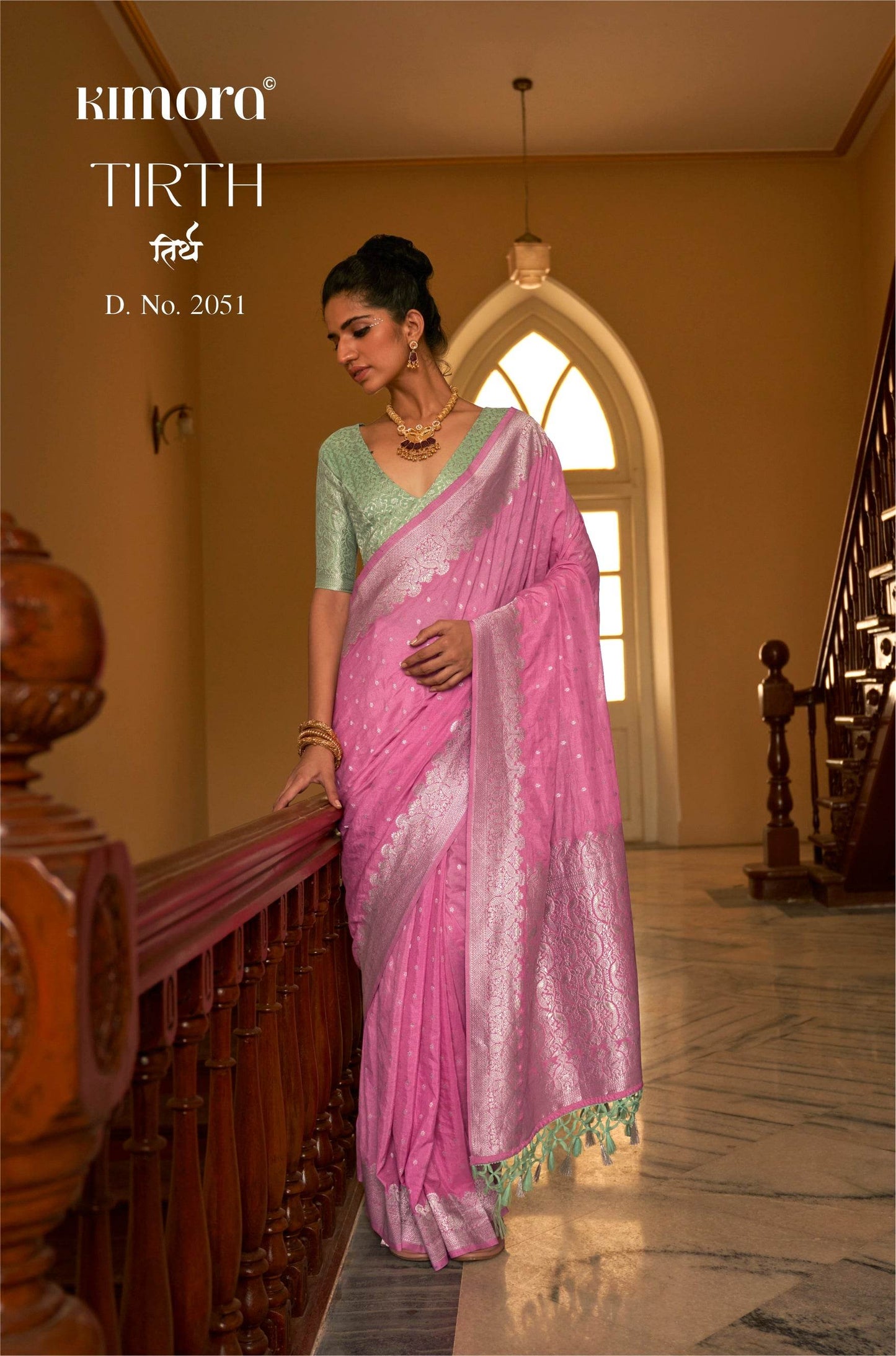 Dhiyona KM Women Pink Nylon Silk Saree  By Kimora
