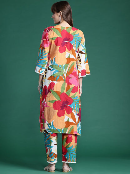 Dhiyona IE Floral Printed Pure Cotton Co-Ords