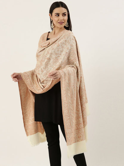Dhiyona PA Woman Off- White Woven Design Jamawar Shawl