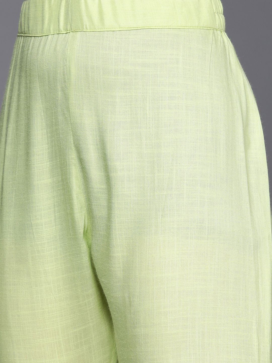 Dhiyona VA Women's Green Pleated Kurta with Trousers & Dupatta