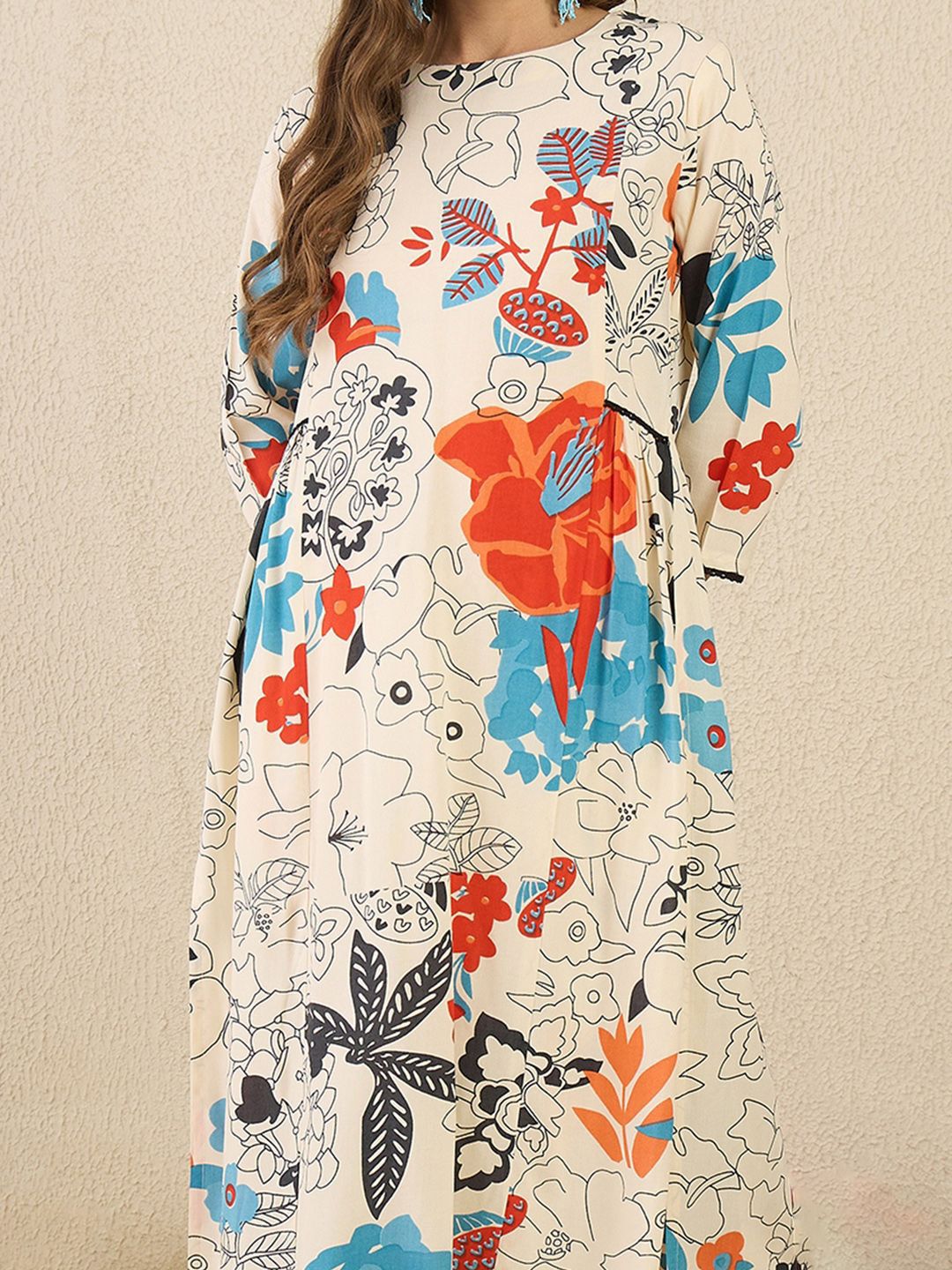 Dhiyona IE Printed Kurta & Trouser Co-Ords Set