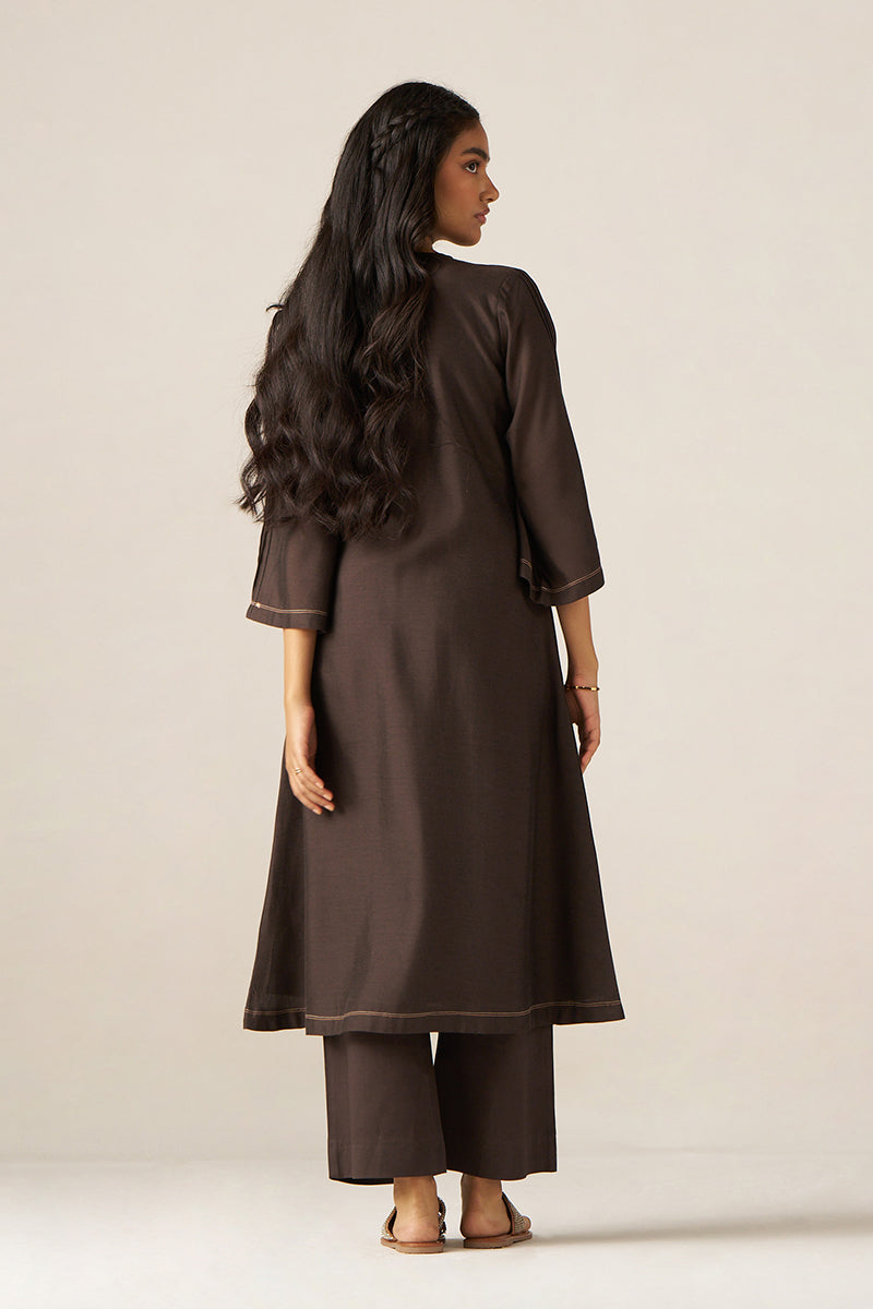 Women's Bracken Brown Silk Co-ord Set