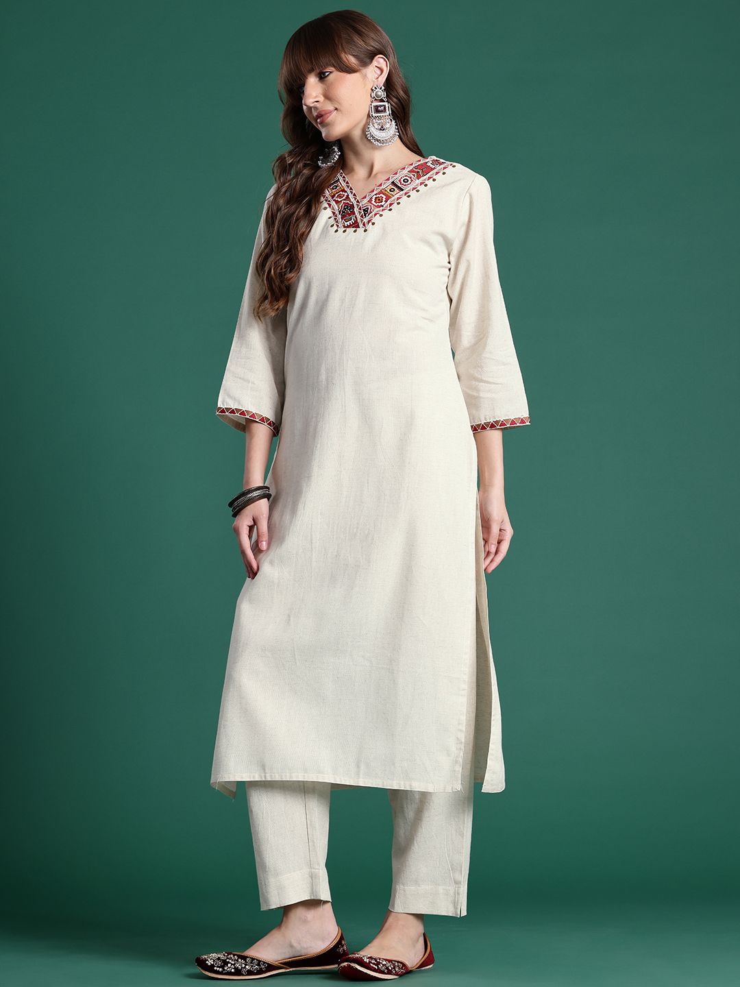 Ethnic Motifs Embroidered Kurta with Palazzos