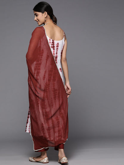 Dhiyona VA Women'sDyed Anarkali Kurta With Trousers & With Dupatta