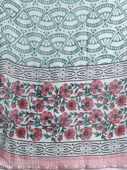 Dhiyona IE Floral Printed Pure Cotton Kurta with Trousers & With Dupatta